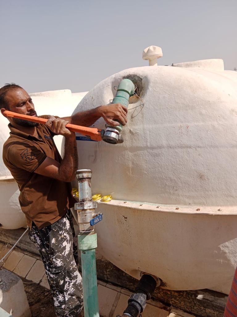 Water tank repair by plumber